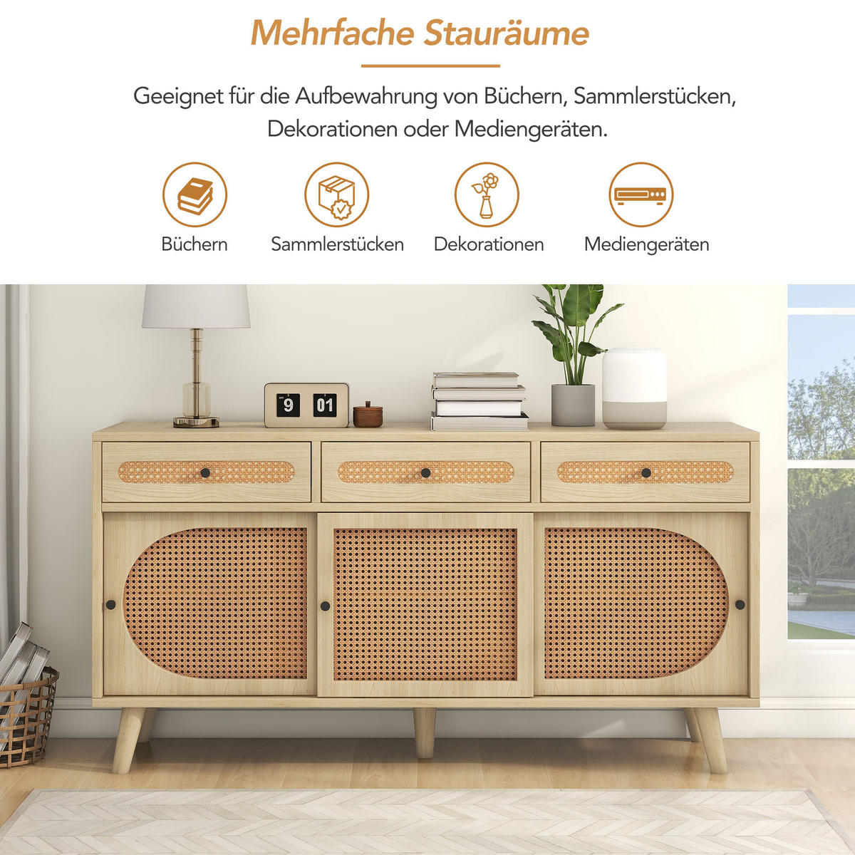 SIDEBOARD Holz 140/40/78 cm - Braun, Holzwerkstoff (40/78/140cm) - Urban Meuble