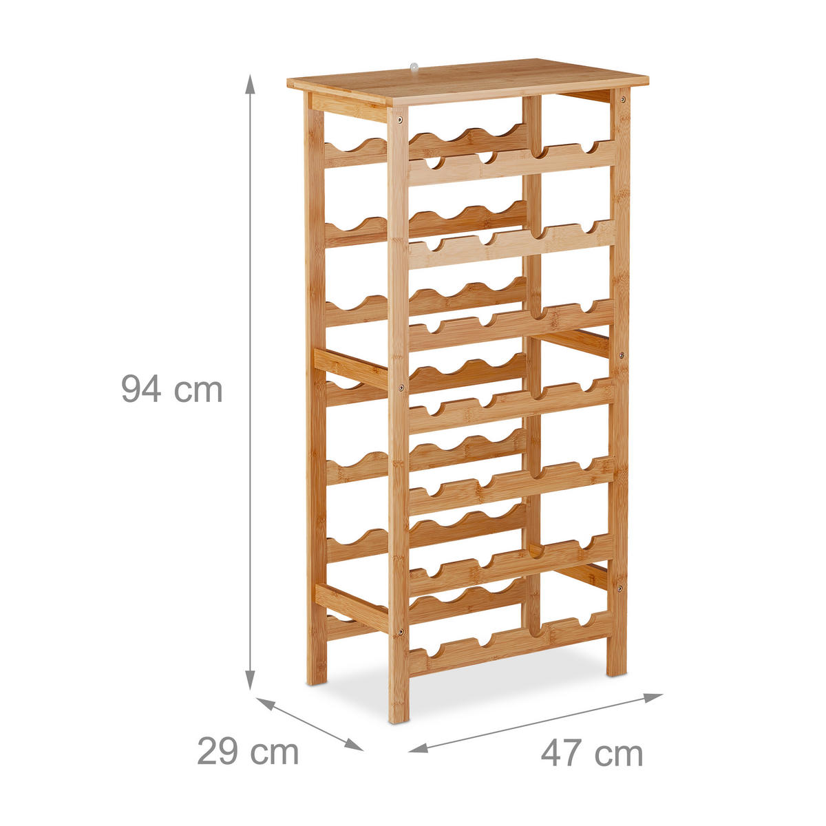 WEINREGAL - Hellbraun, Holz (47/94/29cm) - Relaxdays