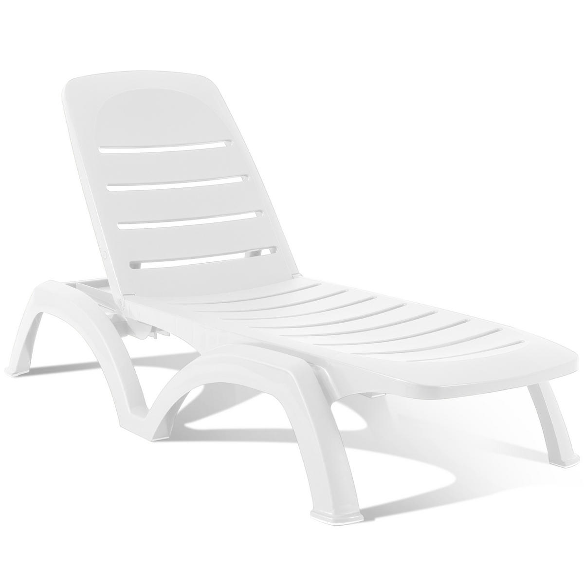 SONNENLIEGE BATSI, Weiß - Weiß, Kunststoff (78/102/184cm) - KONSIMO®