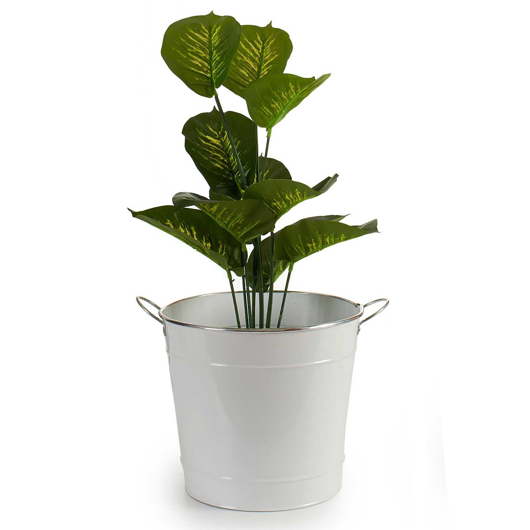 BLUMENTOPF Eimerform Verzinkt Weiß - Weiß, Metall (28/25cm)