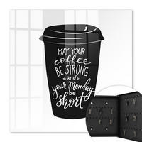 SCHLÜSSELBOX Schwarz 30x30 cm- Türöffnung nach rechts - Kaffee und Humor - Schwarz, Metall (30/30/5cm) - TULUP