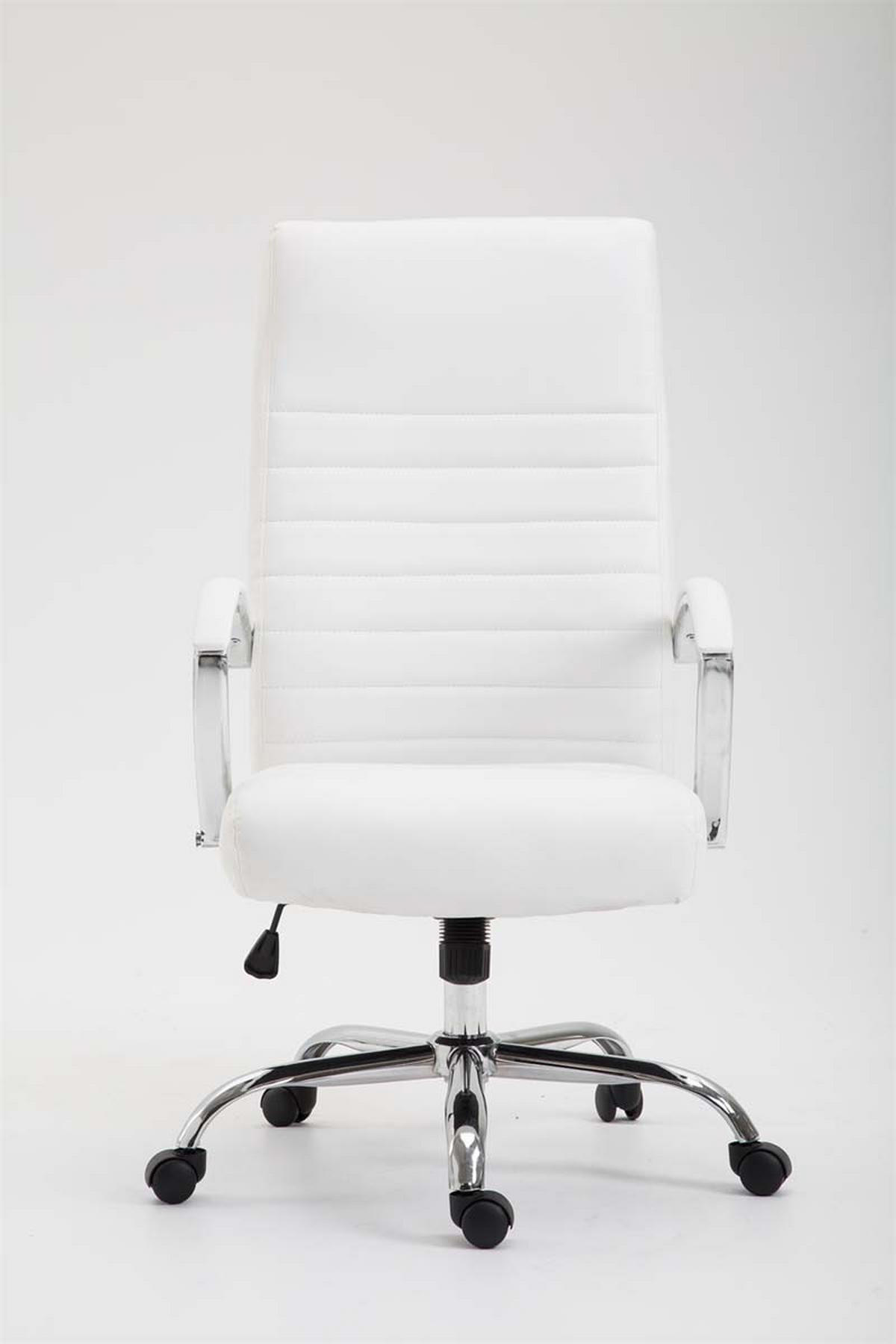 CHEFSESSEL Lederlook Weiß - Chromfarben/Weiß, Textil/Metall (60/110/68cm) - CLP