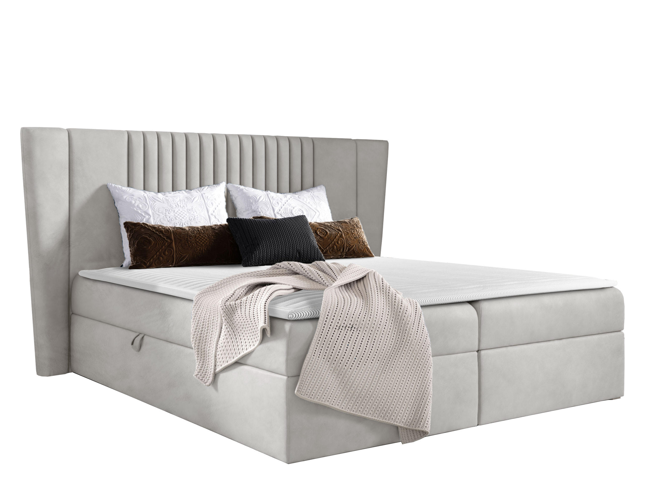 BOXBETT Spark - Hellgrau, Holz (160/200cm) - MIRJAN24