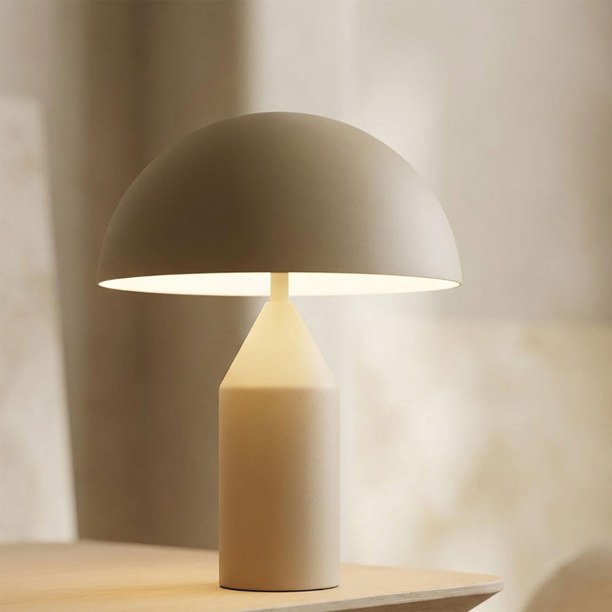 LED TISCHLEUCHTE Metall Beige Sand - Beige, Glas (28/28/39cm) - Globo Lighting