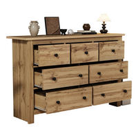 SIDEBOARD Holz 7 Schubladen Modern Stauraum Minimalistisch - Naturfarben, Holzwerkstoff (40/89/152cm) - FLIEKS