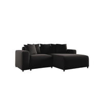 ECKSOFA Megan Xs In Salvador - Schwarz, Holzwerkstoff/Textil (240/165cm) - Fun Möbel