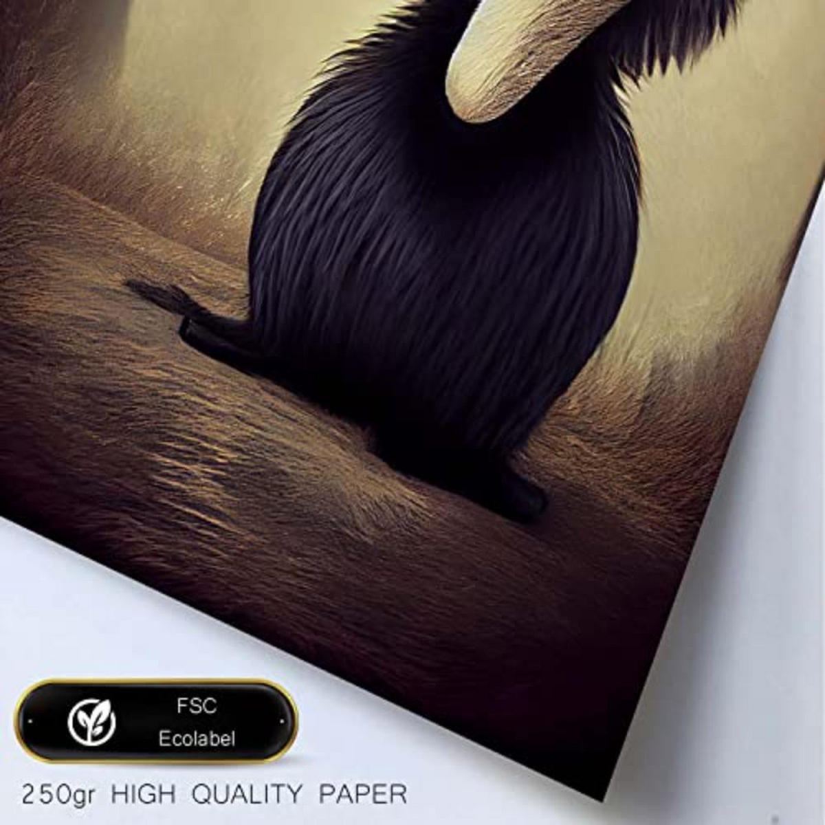 POSTER Set mit 4 Tier Braun im T Burton Goth Stil A4 Rahmenlos - Klar, Papier (29.7/3cm) - Nacnic