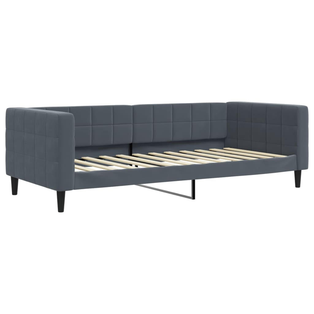 TAGESBETT Dunkelgrau 90/200 Cm Samt - Grau, Textil (90/200cm) - vidaXL