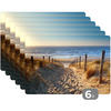 PLATZSETS 6er-Set Strand - Meer - Niederlande - Dünen - Sonne 45x30 cm - Blau, Kunststoff (0.3/45/30cm) - MuchoWow