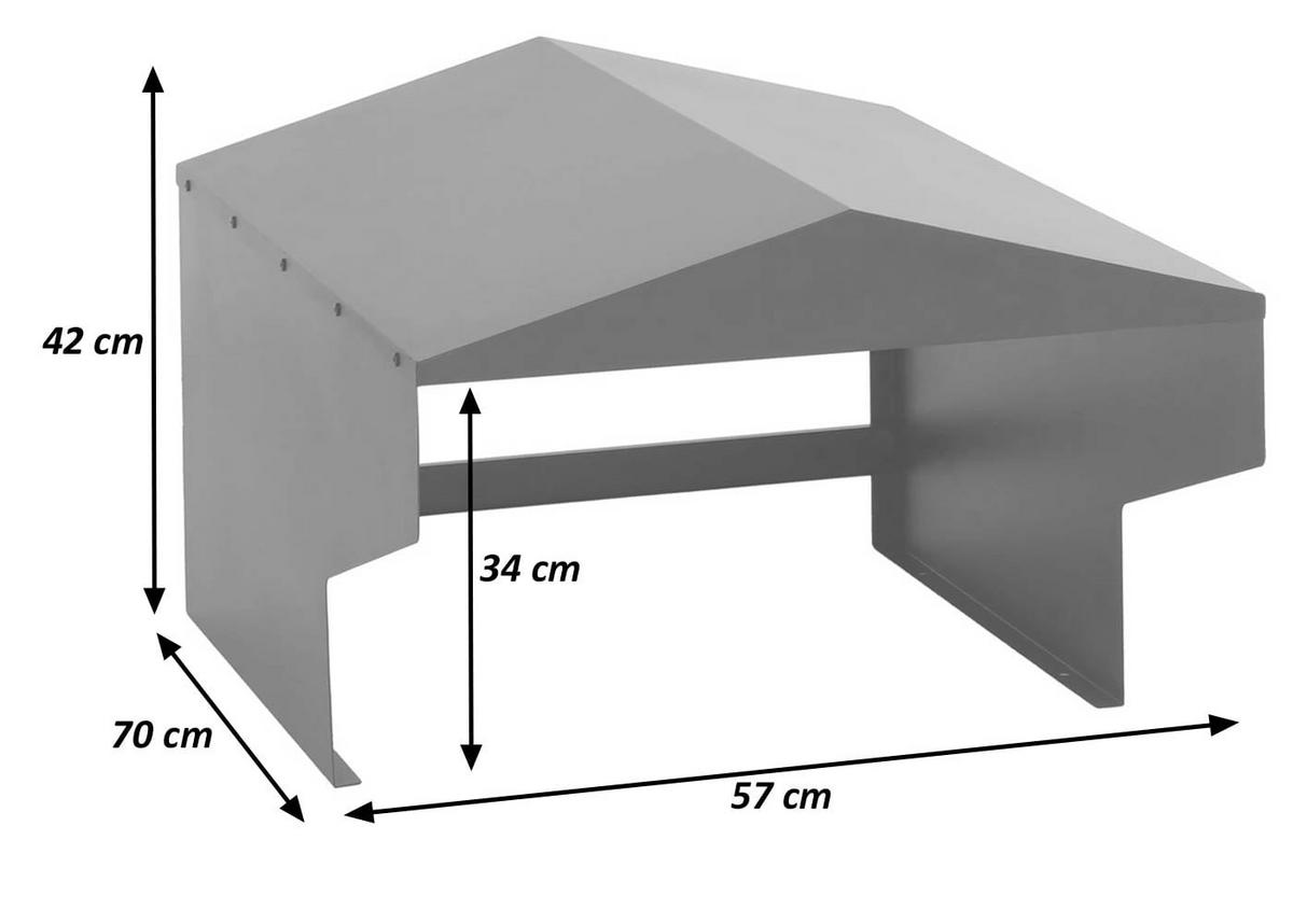 GARÁŽ pro sekačku-robota, antracitová - antracitová, kov (57/42/70cm) - MCW