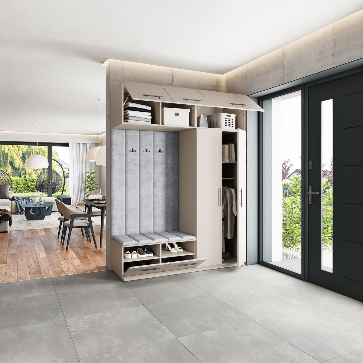 GARDEROBENSCHRANK REMA 180/240/60 cm Modern Kaschmir - Kaschmir, Holzwerkstoff (180/240/60cm) - MASSENO