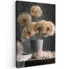 LEINWANDBILD Blumensamen - Löwenzahn - Vase - Stilleben - Blumenstrauß Wanddeko 40x60 cm - Dunkelgrau, Textil (40/60cm) - MuchoWow