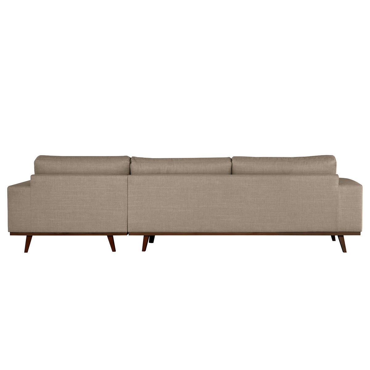 ECKSOFA mit Longchair - Taupe/Buchefarben, Buchenholz/Textil (281/153cm) - home24