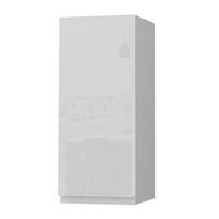 HÄNGESCHRANK Florence W2/30 Grau / RAL 9003 signalweiß HG 30 / 32,5 / 72cm - Türanschlag links - Weiß Hochglanz/Grau, Holz/Holzwerkstoff (30/72/32.5cm) - Feldmann-Wohnen