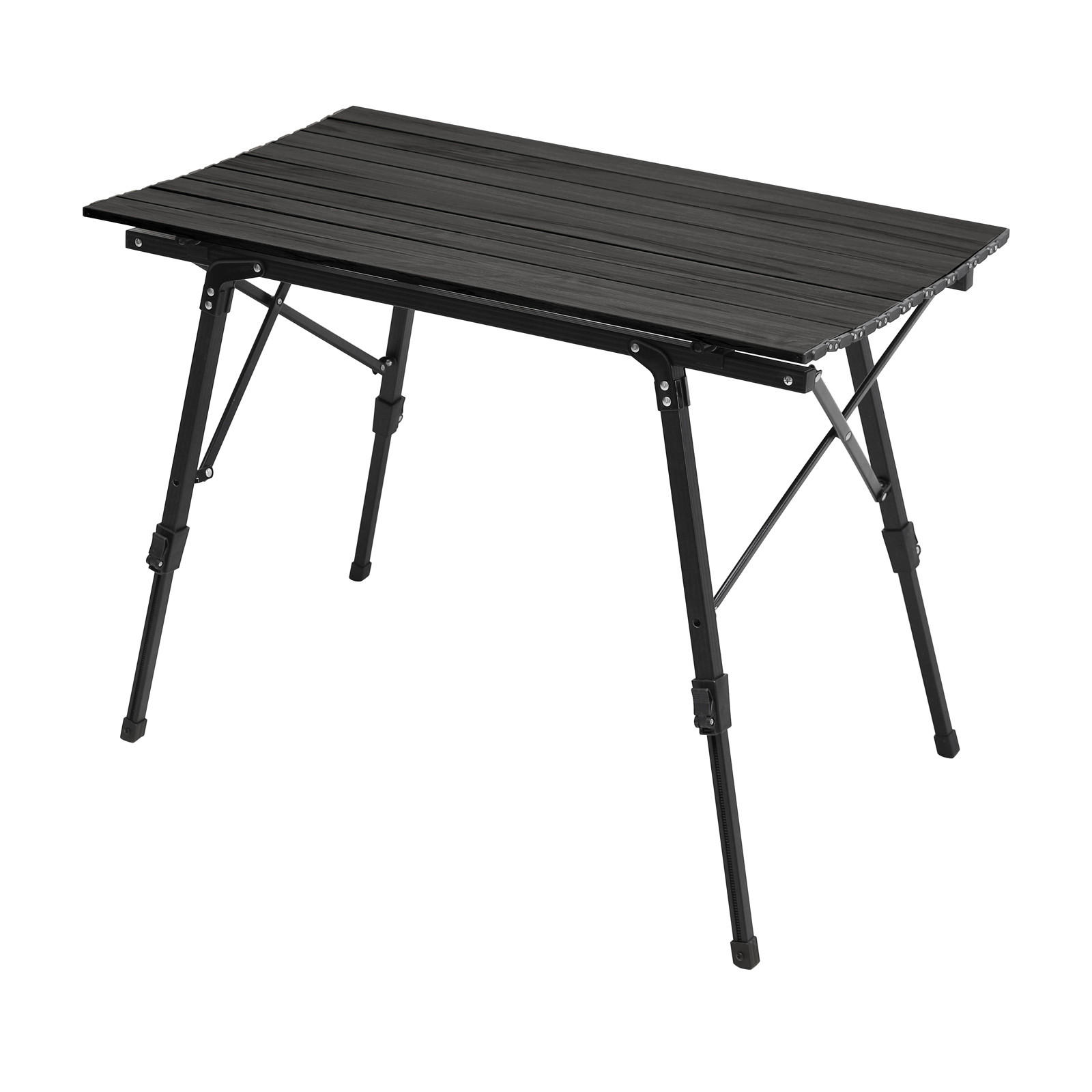 CAMPINGTISCH Höhenverstellbar Schwarz - Schwarz, Metall (51.5/90/68cm) - JAWINIO
