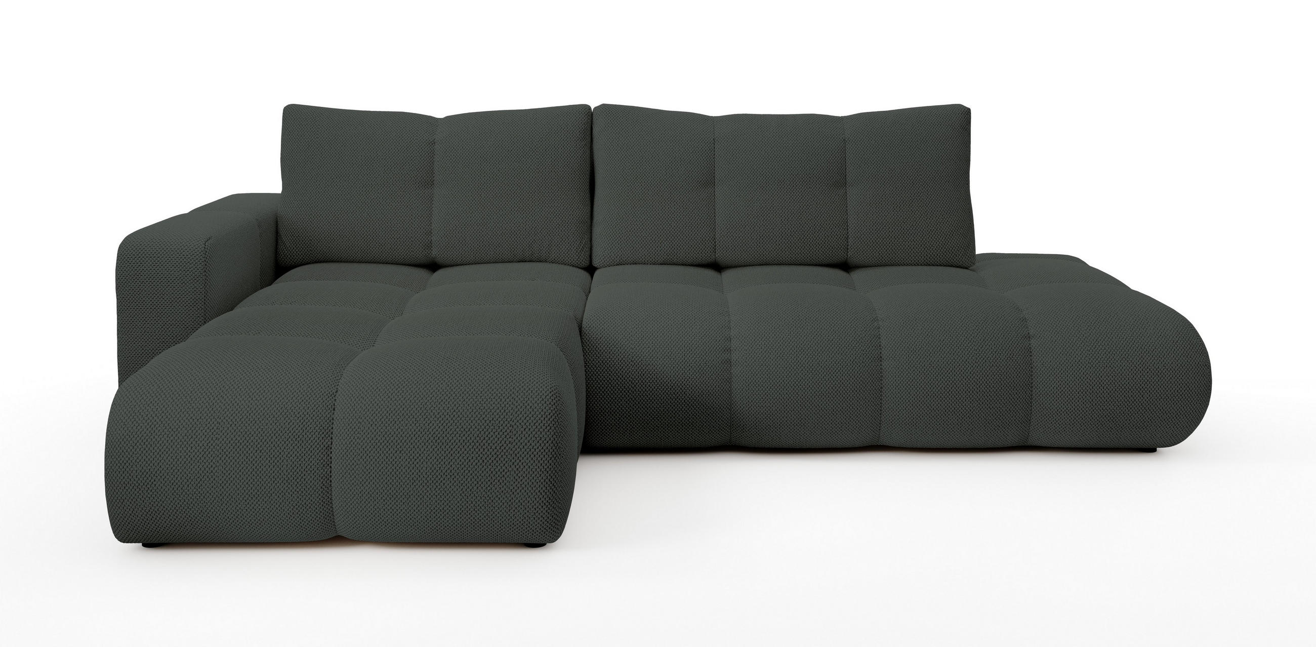 ECKSOFA DUCA L-S Grau Jersey mit Schlaffunktion - Dunkelgrau, Holz (266.5/266.5cm) - MASSENO