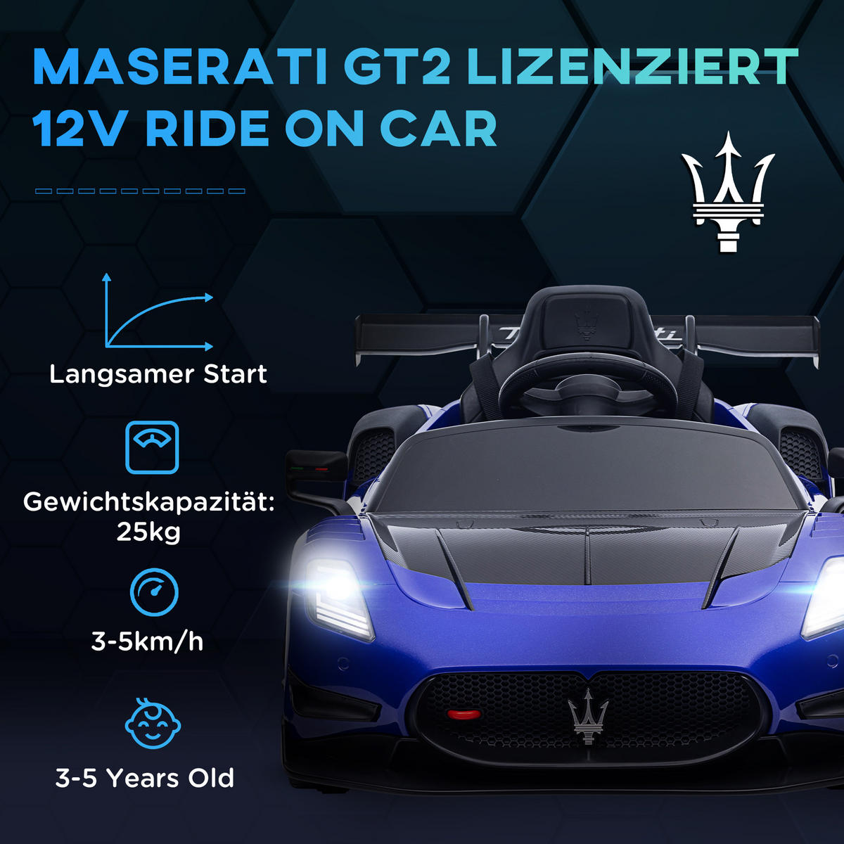 KINDER Elektroauto - Blau, Metall (115/60/45cm) - AIYAPLAY