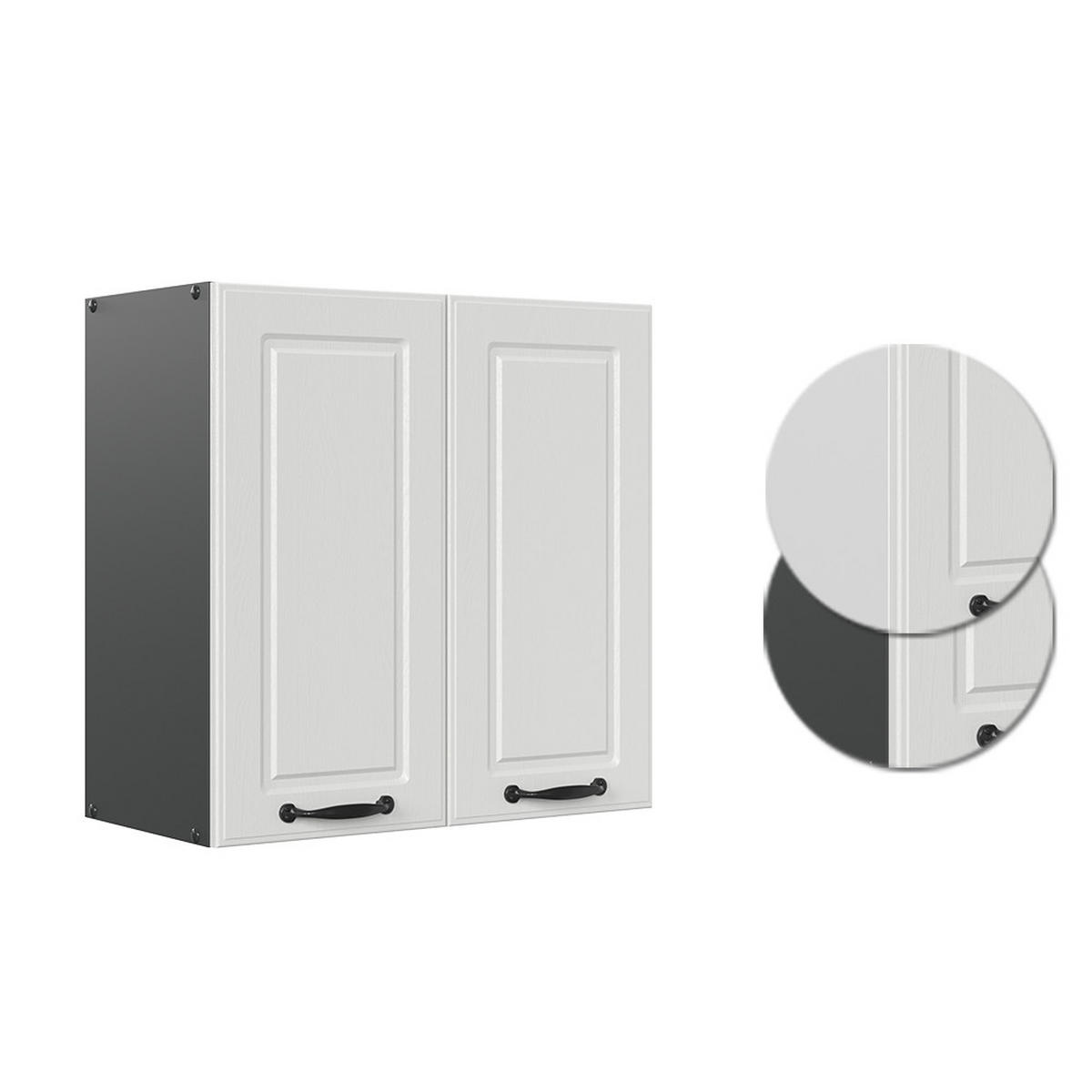 HÄNGESCHRANK R-Line Weiß Landhaus 60 cm - Anthrazit/Weiß, Holzwerkstoff (60/60/31cm) - Vicco