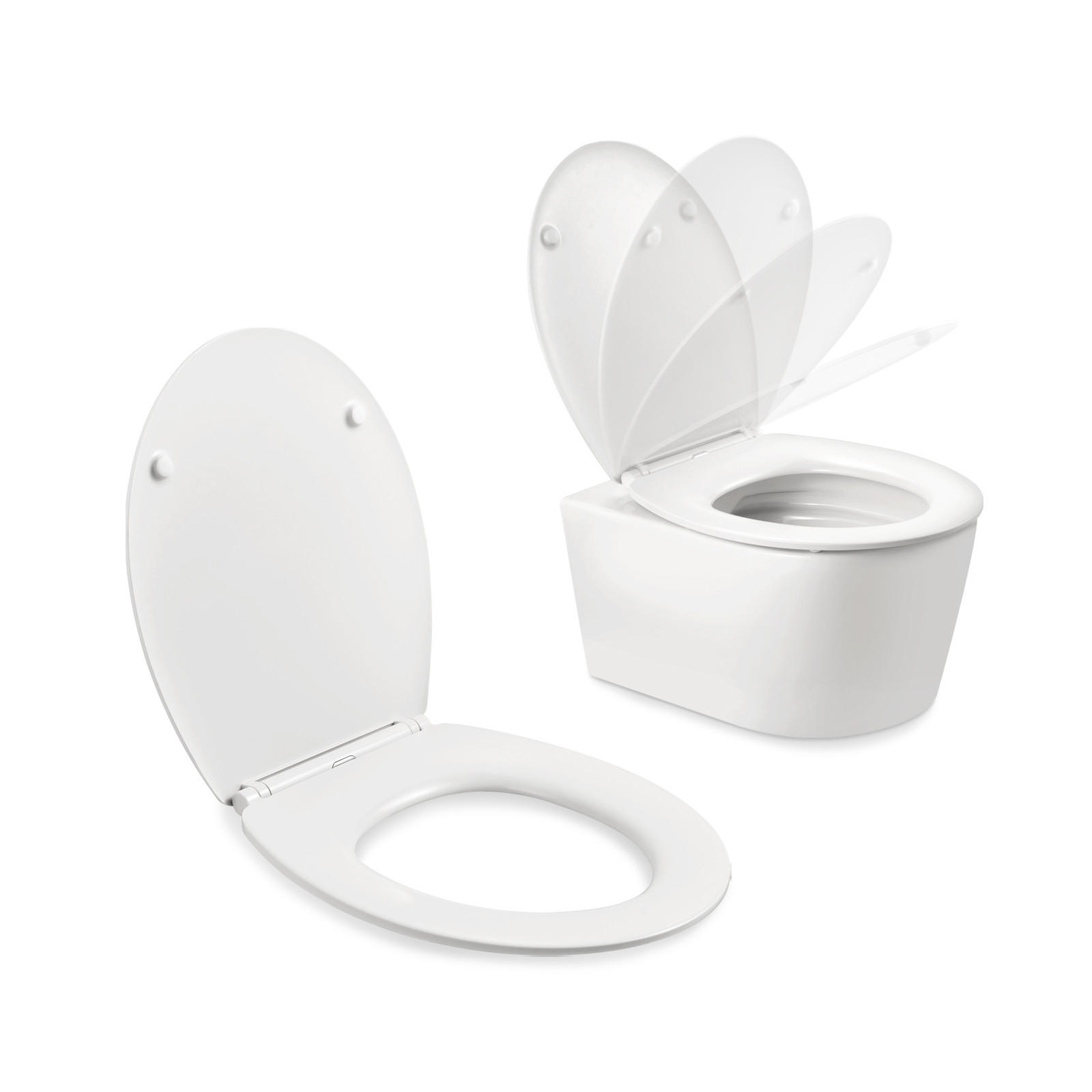 WC-SITZ Weiß 150KG - Weiß, Kunststoff (37.2/5.1/44.2cm) - EMKE