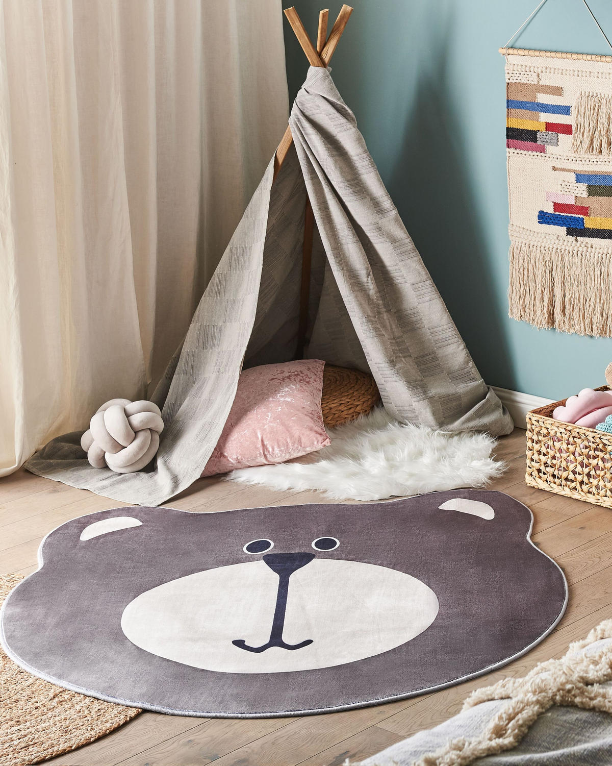 KINDERTEPPICH Colargol 120/120 cm - Braun, Kunststoff (120/120cm) - Beliani