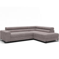 ECKSOFA COLESIO L-Form, Schlaffunktion, Bettkasten, verstellbare Kopfstützen, Wellenfederung, Metallfüße, breiter Cordstoff - Schwarz/Grau, Kunststoff/Metall (204/269cm) - Wohnideebilder