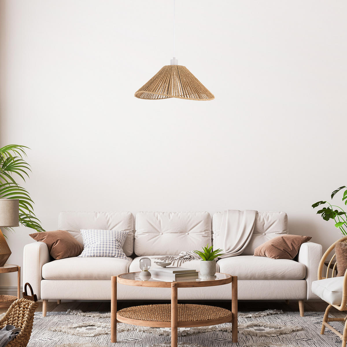 PENDELLEUCHTE Hugo - Weiß, Metall (45/45/25cm) - Paco Home