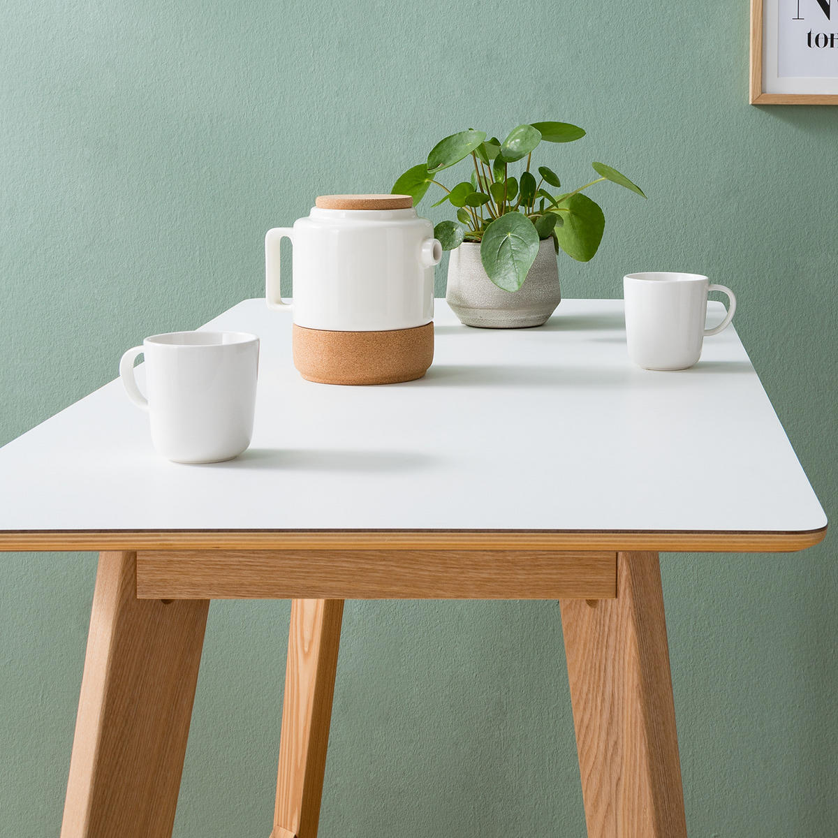 BARTISCH - HPL / Esche massiv - Weiß / Esche - Braun/Weiß, Holz/Holzwerkstoff (60/120/100cm) - home24