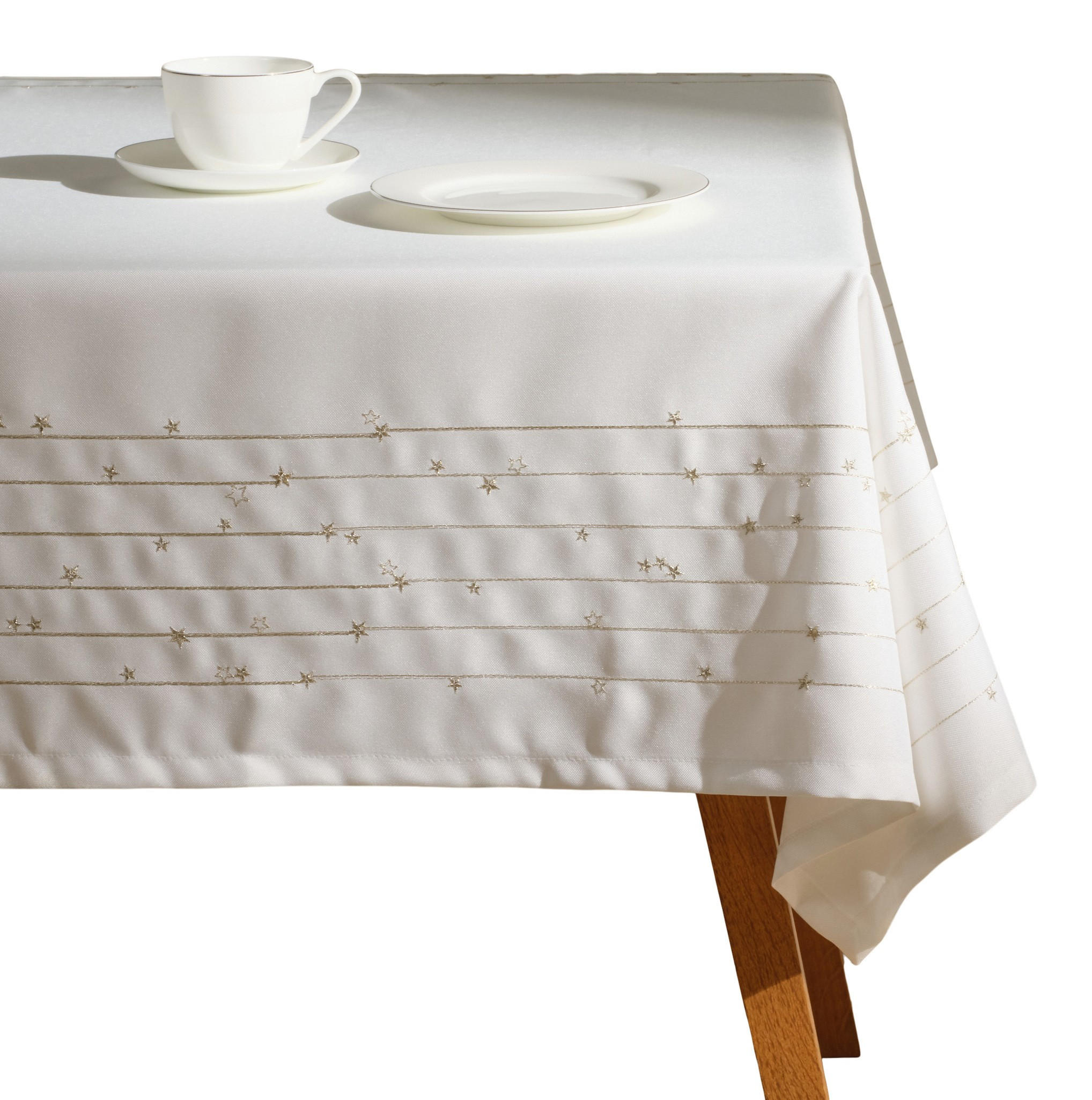 TISCHDECKE Veronica - Weiß, Textil (180/130/1cm) - home&you