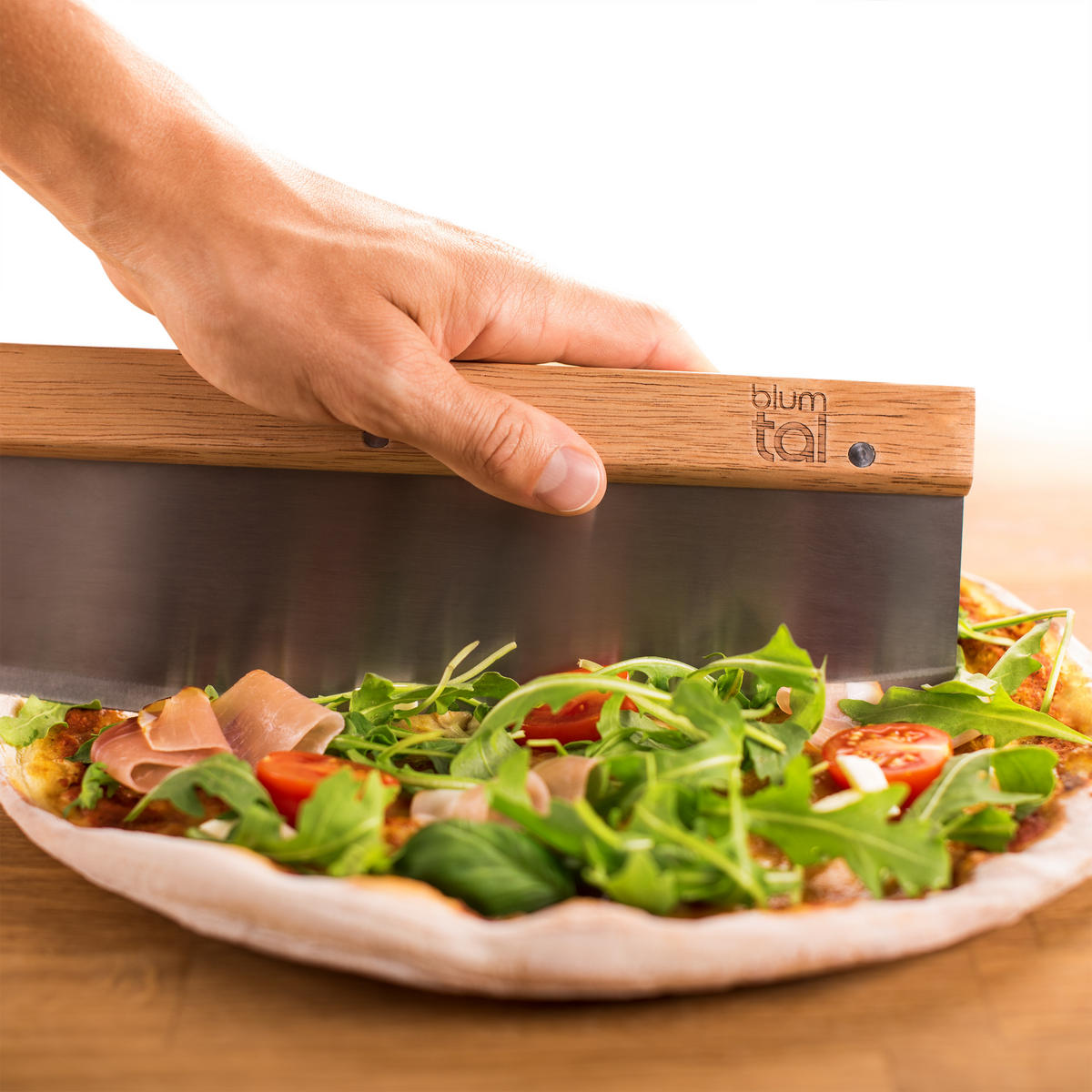PIZZASCHNEIDER Lovisa - Edelstahlfarben, Holz/Metall (7/1/7cm) - Blumtal