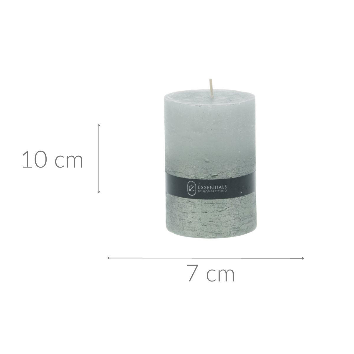 KERZE Dip Dye 7/7/10 cm - Grau, Paraffin (7/10/7cm) - Home Styling Collection