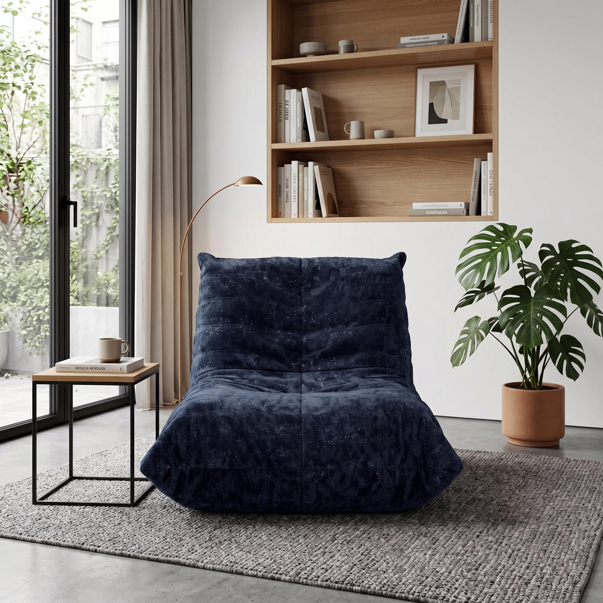 CANAPEA extensibilă, pat multifuncțional 90x200 cu birou extensibil - albastru, material textil (90/80/100cm) - Urban Meuble