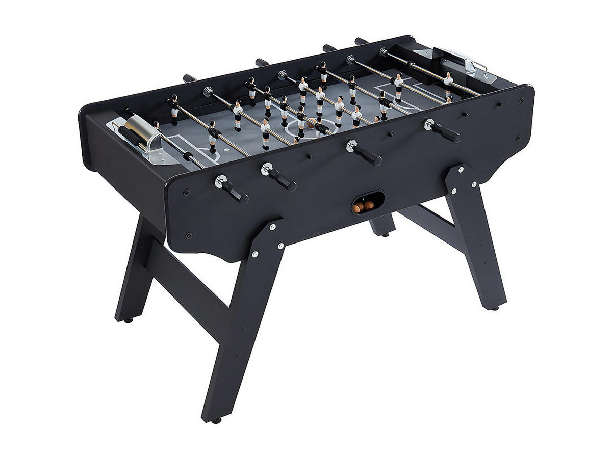 TISCHFUSSBALL - 153cm x 77.6cm - MDF - schwarz - LIONEL - Schwarz, Holz (153/77.6cm) - Vente-Unique
