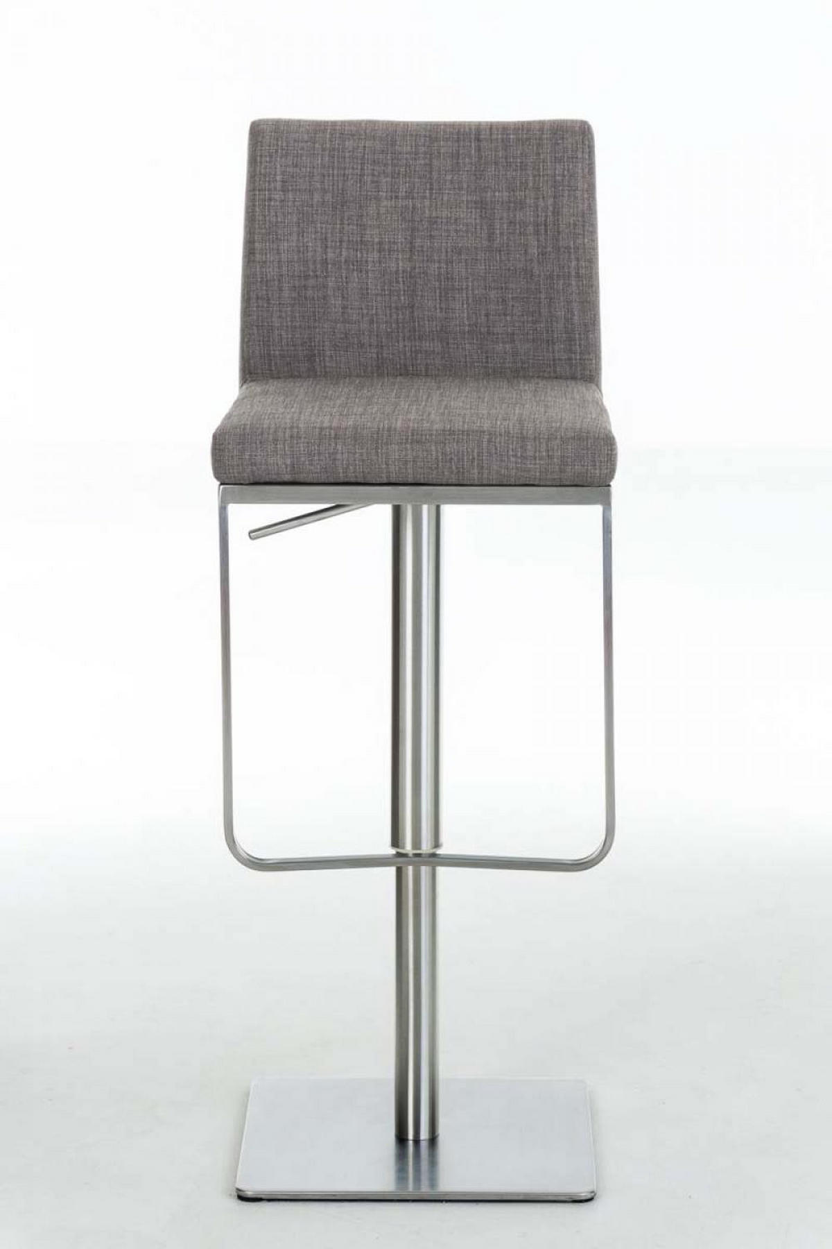 BARHOCKER 2er Set Stoff Grau - Edelstahlfarben/Grau, Textil/Metall (42/86/44cm) - CLP