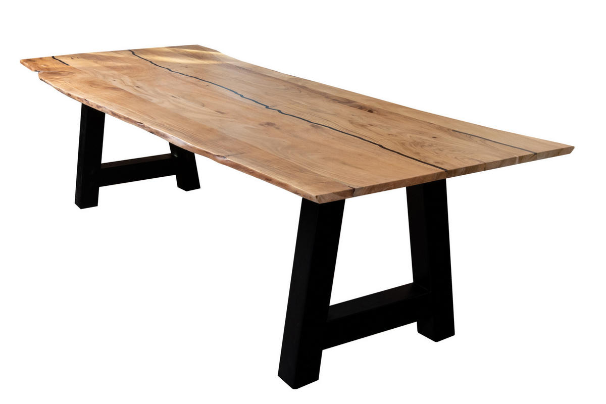 ESSTISCH POLLY - Beige/Schwarz, Holz/Metall (100/220/77cm) - SAM