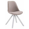 STUHL Stoff taupe - Taupe/Weiß, Holz/Textil (48/84/56cm) - CLP