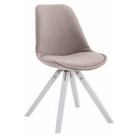 STUHL Stoff taupe - Taupe/Weiß, Holz/Textil (48/84/56cm) - CLP