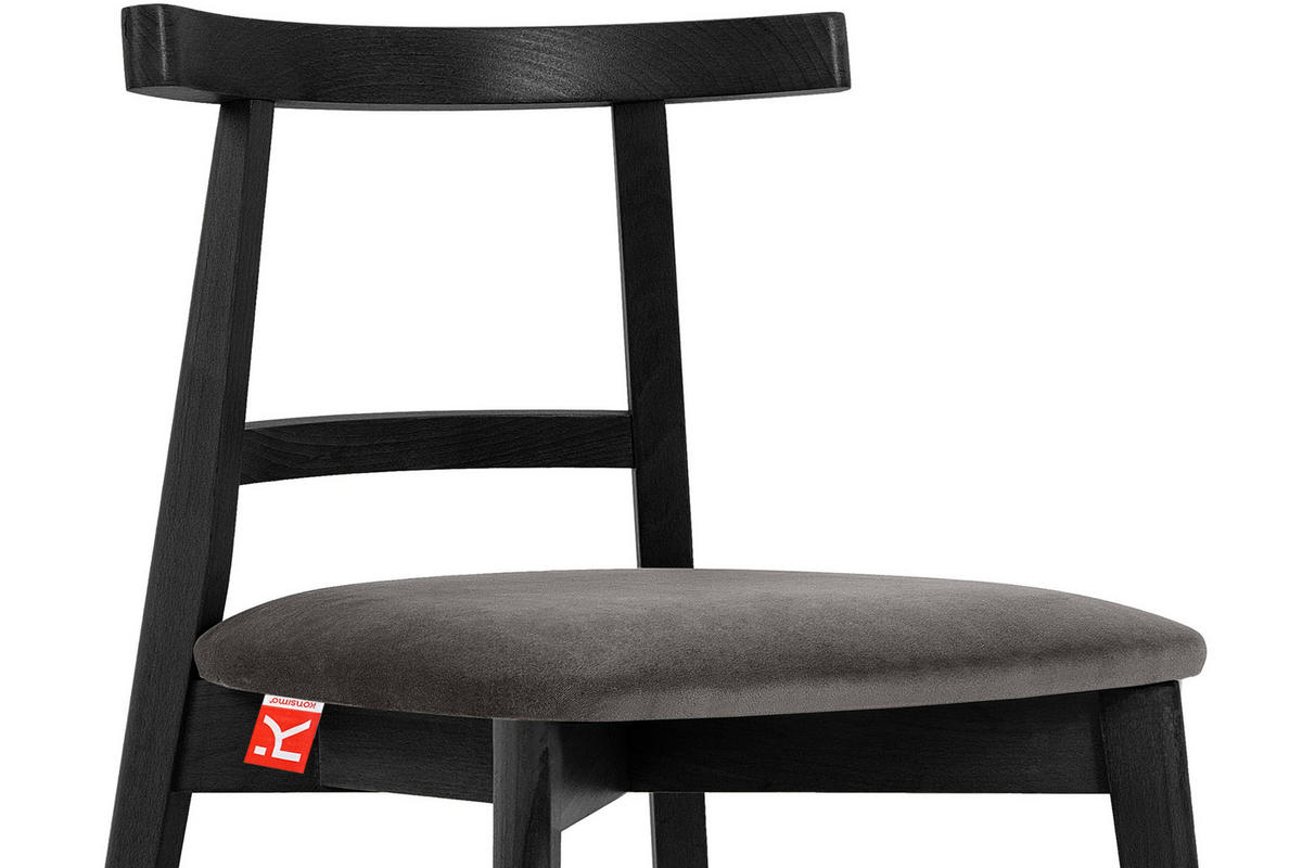 ESSTISCHSTÜHLE LILIO 2 St Vintage, Grau / schwarz - Schwarz/Grau, Holz/Textil (47/76/45cm) - KONSIMO®