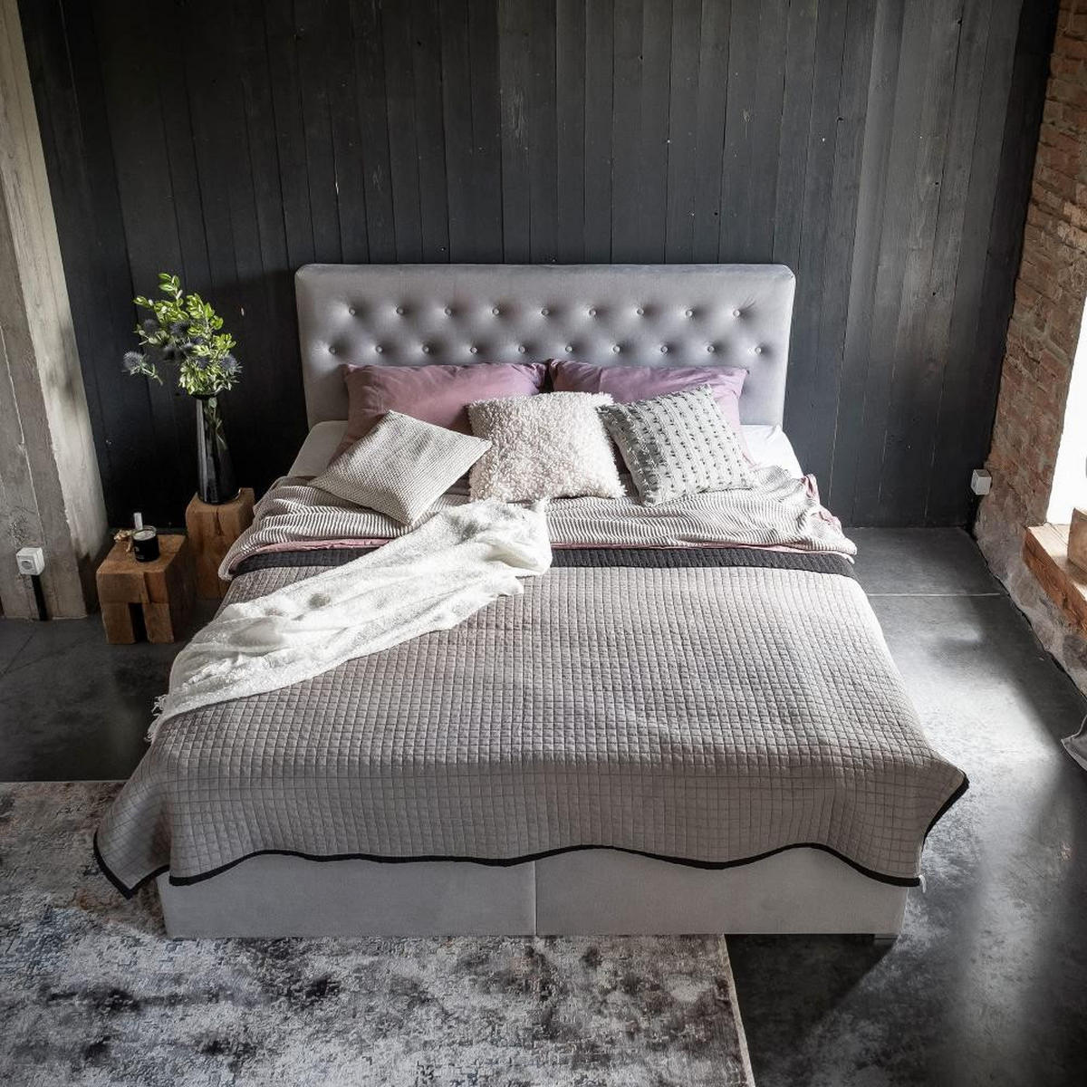 BOXBETT Loree Bonellfederkern - Schwarz, Holz/Holzwerkstoff (140/200cm) - Best For Home