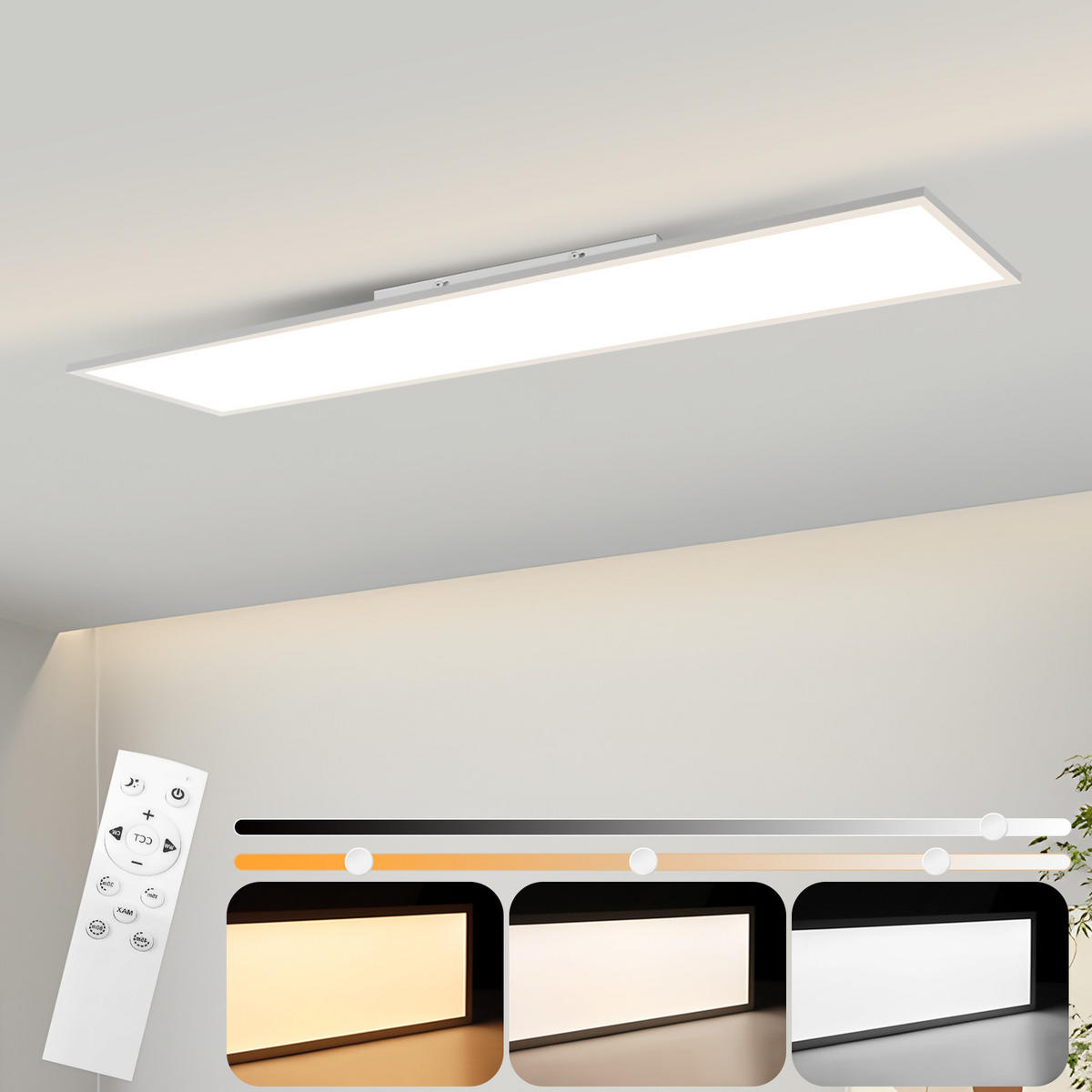 LED-DECKENLEUCHTE Landshut 100/25/4.5 cm - Weiß, Metall (100/25/4.5cm) - Nettlife