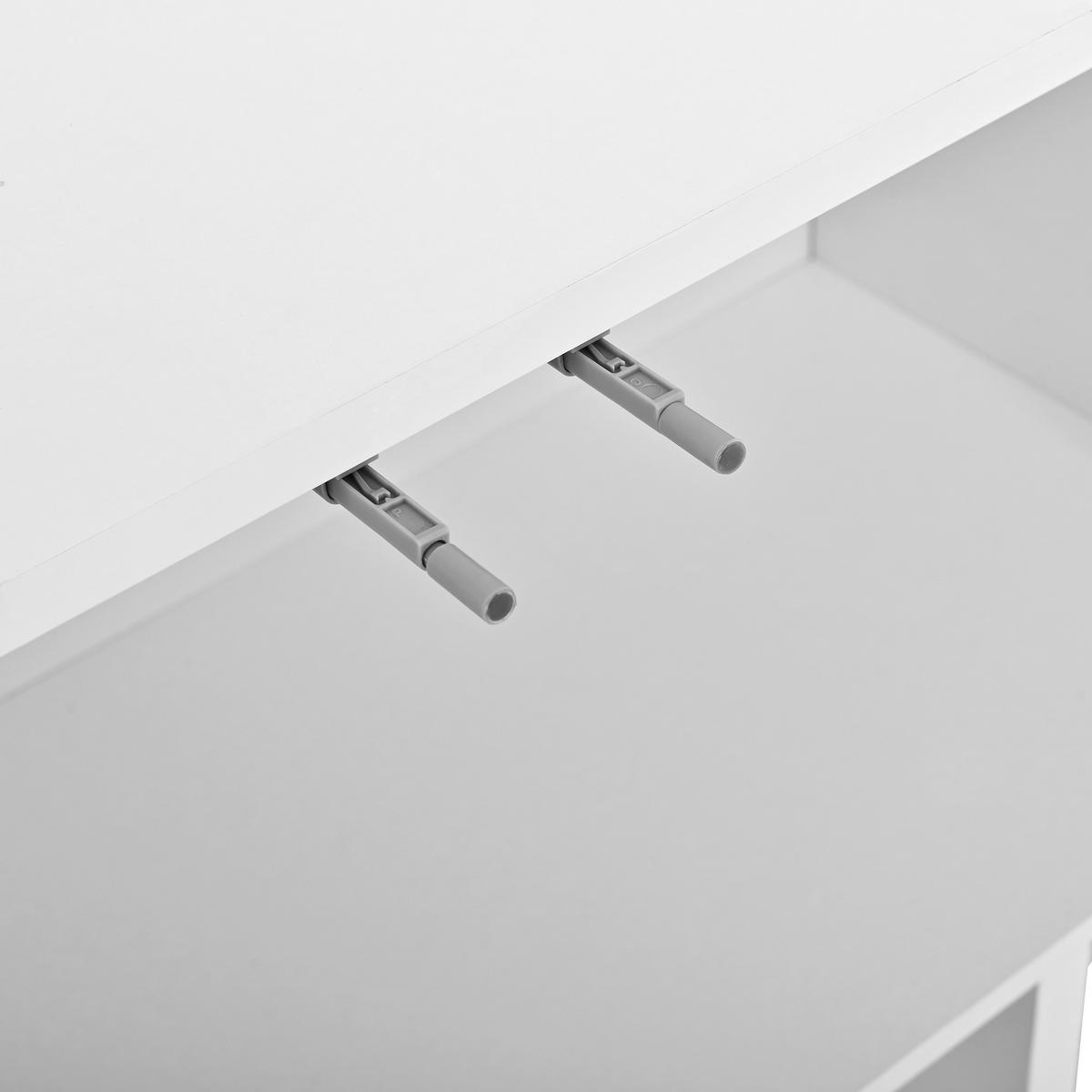 LOWBOARD in Weiß TV-Schrank mit dekorativen Relief-Fronten und Stauraum, 170 L / 35 B / 50 H, für Wohnzimmer - Weiß, Holzwerkstoff (170/50/35cm) - STILVORA