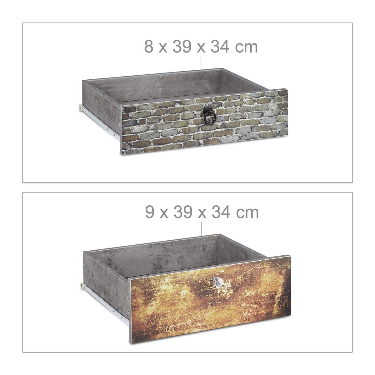 KOMMODE - Multicolor, Holzwerkstoff/Metall (60/59.5/40cm) - Relaxdays