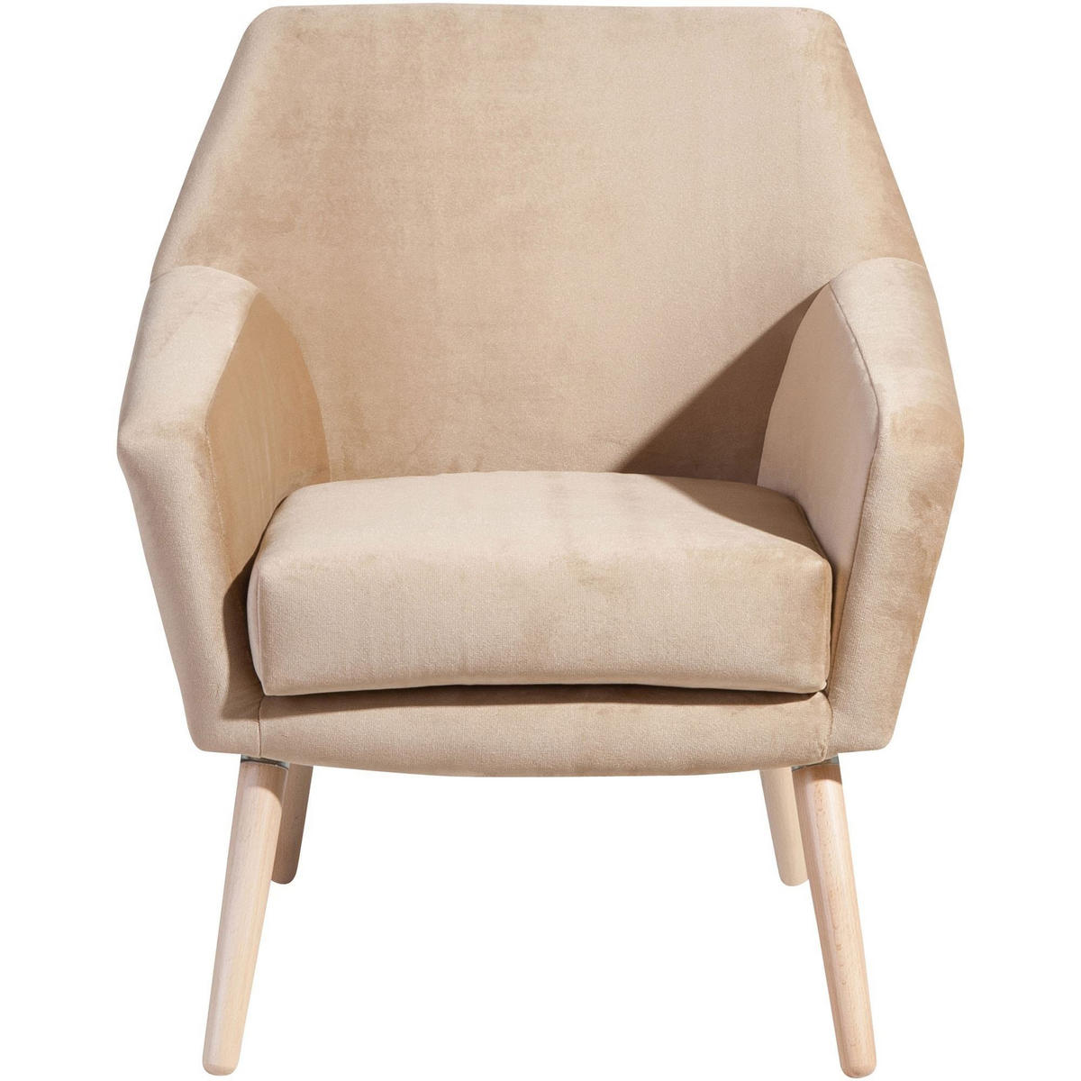 SESSEL Kachka Bezug Samtvelour Buche natur / sand - Sandfarben/Buchefarben, Kunststoff (71/81/67cm) - 58aufmkessel