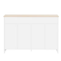 KÜCHENBUFFET mit Glaselementen und verstellbaren Einlegeböden, Weiß, MDF - Weiß, Holzwerkstoff (37/80/120cm) - SONNENH