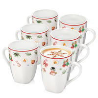 KAFFEEBECHER SET BILGOLA CHRISTMAS DESIGN - 6 teilig aus Porzellan - Weiß, Keramik (0.4L) - Sänger