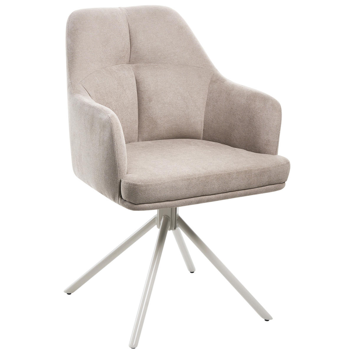 ESSZIMMERSTUHL 2er-Set Stoff Taupe Mira - Taupe, Textil (46/84/60cm) - Beliani