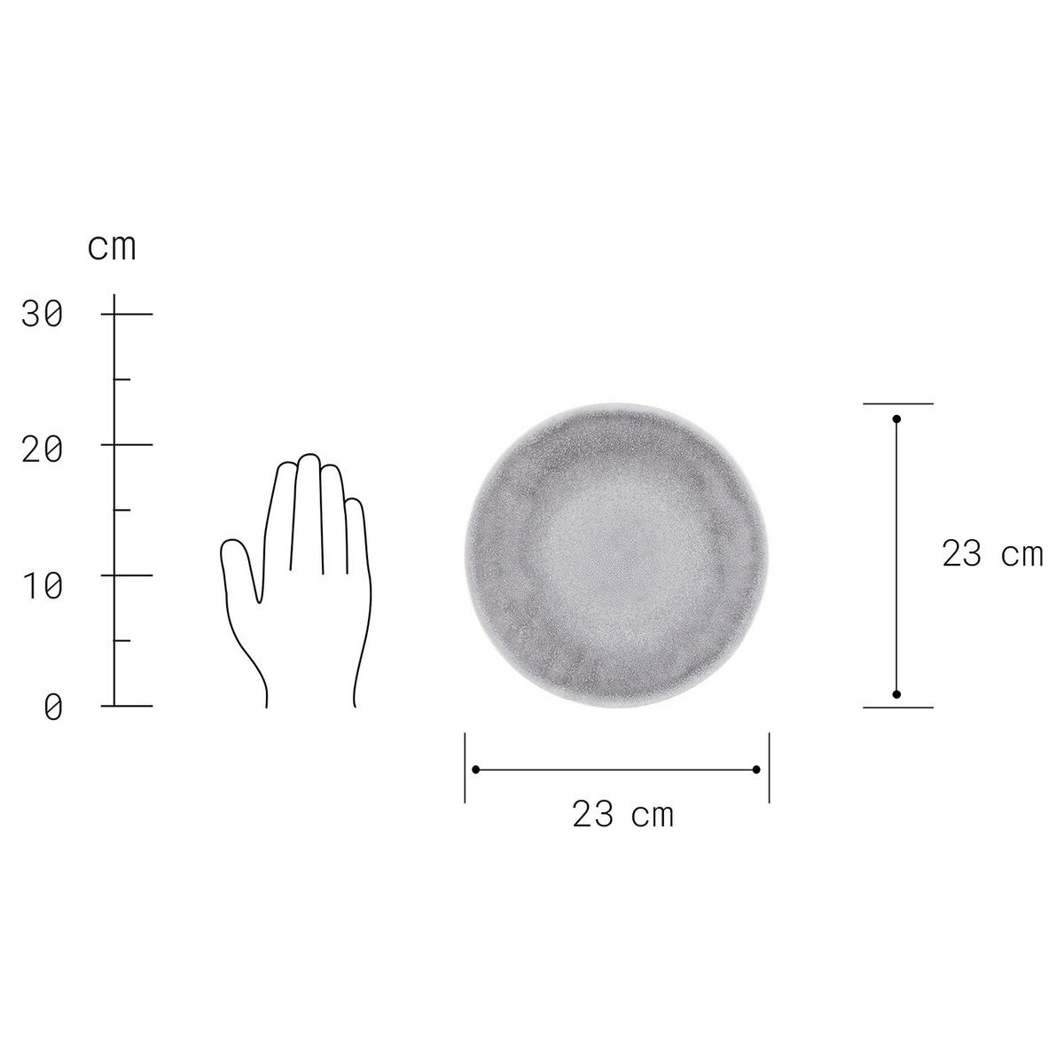 GESCHIRR-SET (12-teilig) Atlantis - Weiß/Grau, Keramik (28/3/28cm) - Butlers