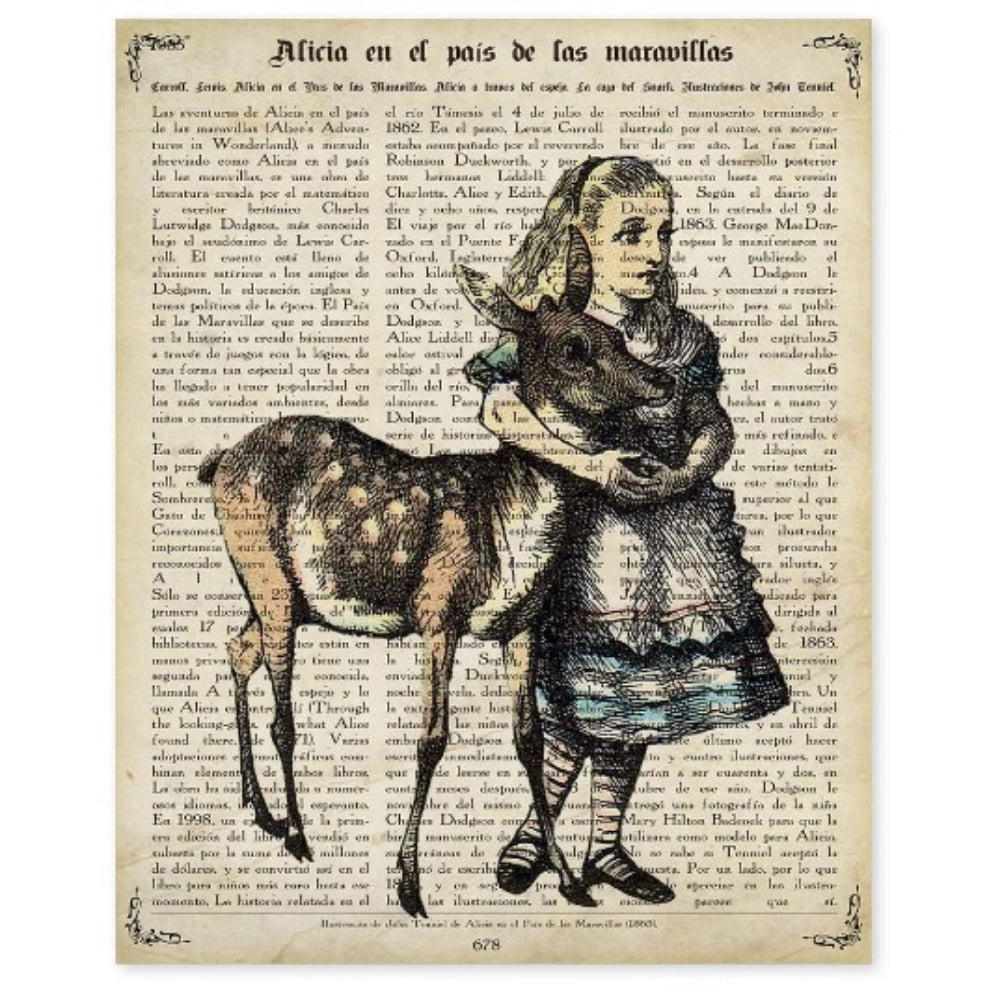 POSTER Alice Mit Kitz A4 Rahmenlos - Klar, Papier (29.7/5/21cm) - Nacnic