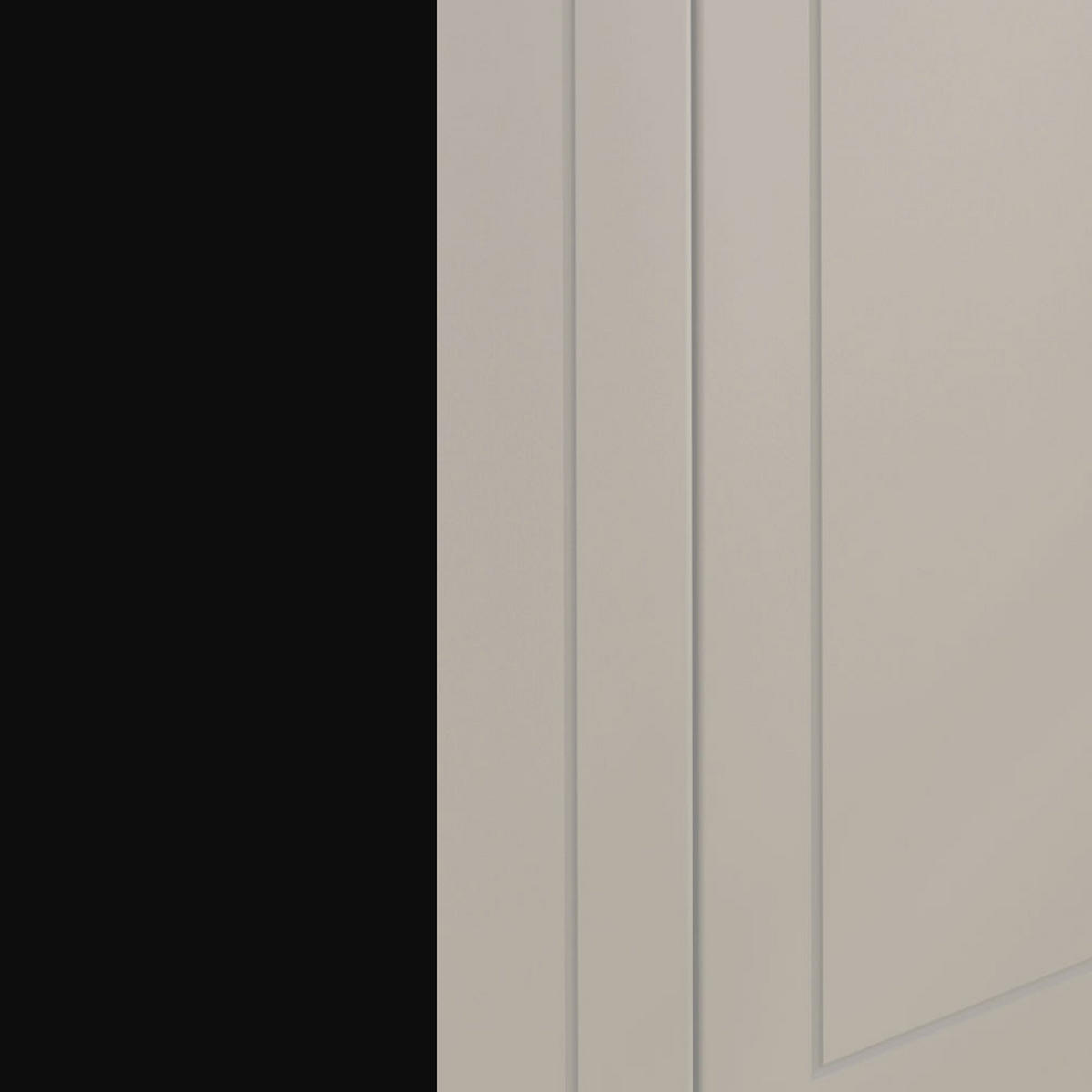 KÜCHENZEILE Kvantum Schwarz / Vanille Matt 240 / 51,6 / 207cm (Blum Teilauszug) - Creme/Schwarz, Holzwerkstoff/Metall (240/207/51.6cm) - Feldmann-Wohnen