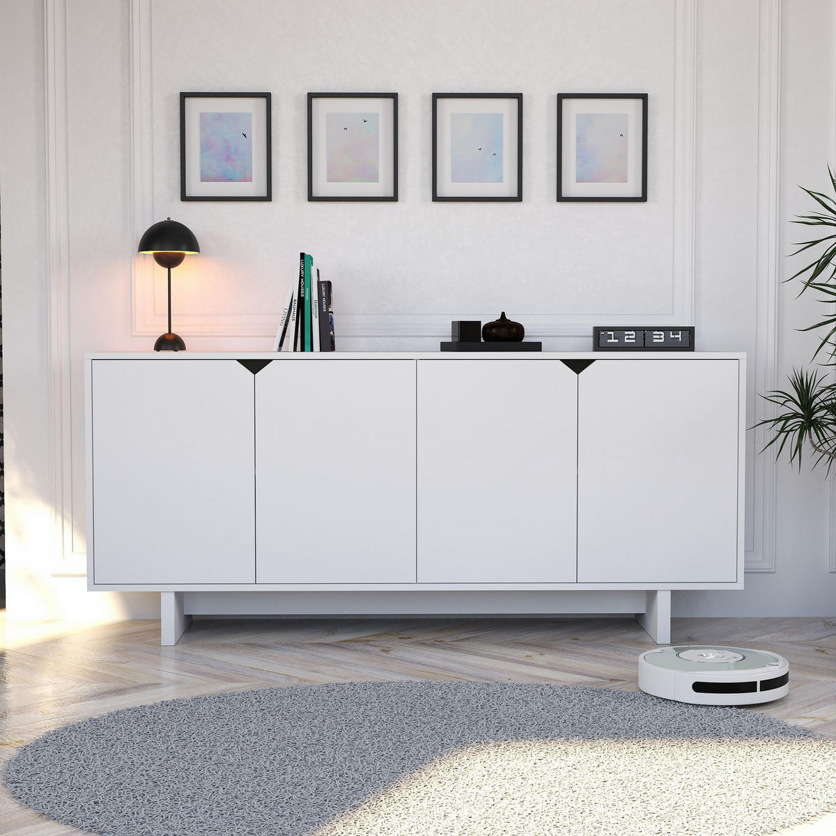 BUFFETSCHRANK doruk weiss - Weiß, Holz (40/81/180cm) - Habitat Garten