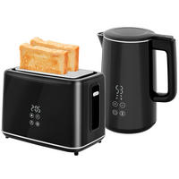 TOASTER mit Wasserkocher DE-07870 7 Bräunungsstufen, 1,5 L Schwarz - Schwarz, Kunststoff (15.5/25.1/21.5cm) - ComfortXL